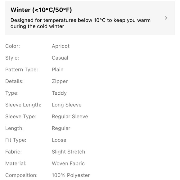 Plus Size Lapel Neck ZipUp Teddy Moto Coat New in Bag. Size 1XL(14) - Picture 5 of 7